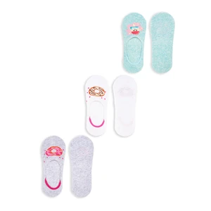 Yoclub Kids's Girls' Ankle No Show Boat Socks Patterns 3-pack SKB-44/3PAK/GIR/001