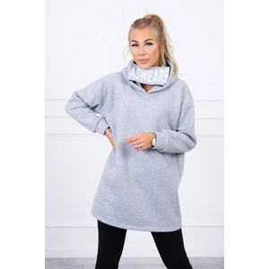 Padded sweatshirt with hood gray