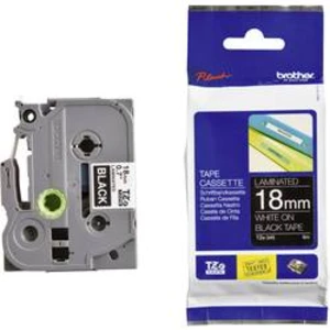 Brother TZ-345 / TZe-345, 18mm x 8m, bílý tisk/černý podklad, originální páska
