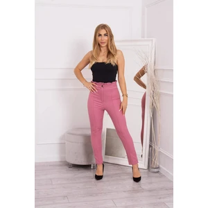 Wrinkled trousers dark pink