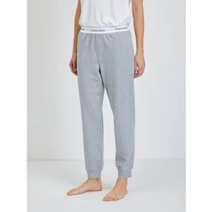 Světle šedé dámské žíhané pyžamové kalhoty Calvin Klein - Dámské