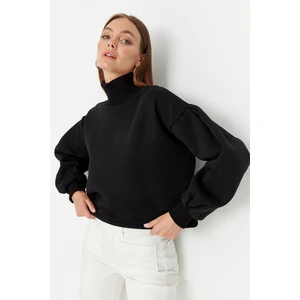 Trendyol Sweatshirt - Black - Relaxed fit