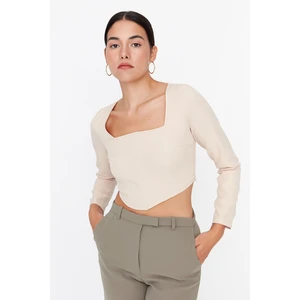 Trendyol Stone Square Collar Blouse