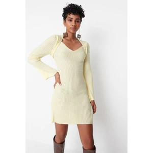 Trendyol Yellow V Neck Knitwear Dress