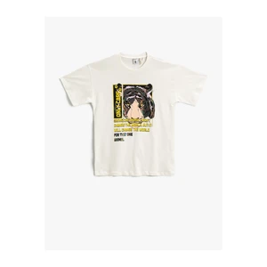 Koton Printed T-Shirt Short Sleeved Crew Neck Cotton