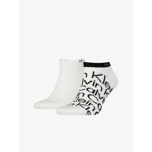 Calvin Klein Sada dvou párů pánských vzorovaných ponožek v bílé barvě Calvin K - Pánské