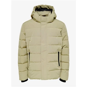 Cream Winter Jacket ONLY & SONS Cayson - Men