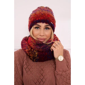 Women's Mohair Thick P106 Red+Navy Blue