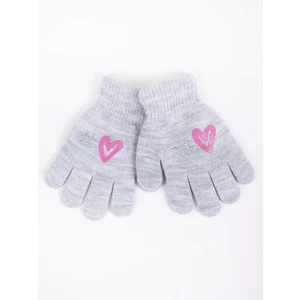 Yoclub Kids's Girls' Five-Finger Gloves RED-0012G-AA5A-012