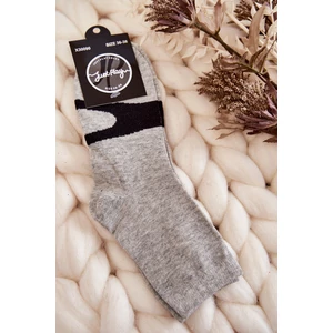 Dámské bavlněné ponožky černý vzor šede