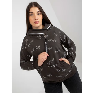 Women's sweatshirt plus size khaki with printed design