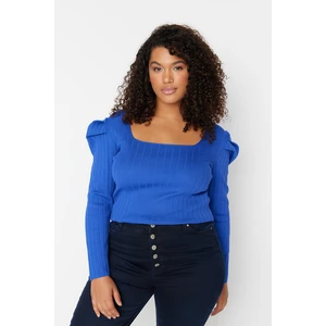 Trendyol Curve Plus Size Blouse - Dark blue - Slim fit