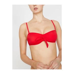 Koton Damska czerwona kokarda szczegółowe bikini top
