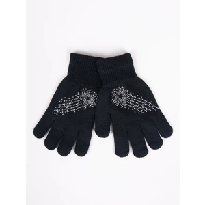 Yoclub Kids's Girls' Five-Finger Gloves With Jets RED-0216G-AA50-007