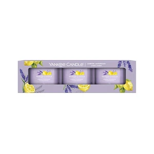 Yankee Candle Sada votívnych sviečok v skle Lemon Lavender 3 x 37 g