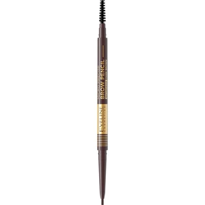 Eveline Cosmetics Micro Precise vodeodolná ceruzka na obočie s kefkou 2 v 1 odtieň 03 Dark Brown 4 g