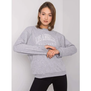 RUE PARIS Gray melange sweatshirt without a hood