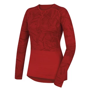 Husky Dámské triko s dlouhým rukávem XL, červená Merino termoprádlo