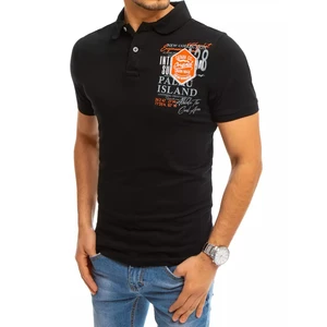 Black polo shirt with print Dstreet PX0371