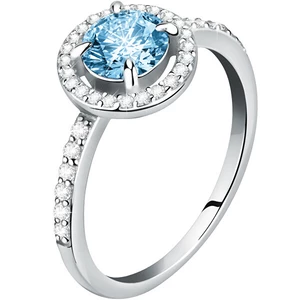 Morellato Něžný stříbrný prsten s akvamarínem a krystaly Tesori SAIW9701 56 mm