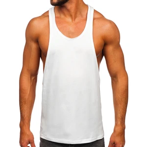 Tricou tank top fără imprimeu bărbați alb Bolf 1245