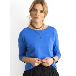 Basic blouse with 3/4 sleeves blue