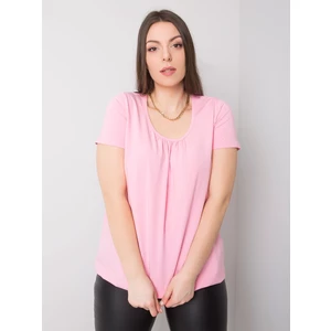 Light pink cotton Celeste plus size blouse