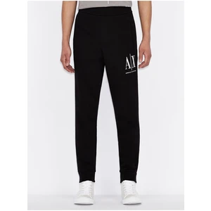 Black Men's Sweatpants with Armani Exchange Print - Men's