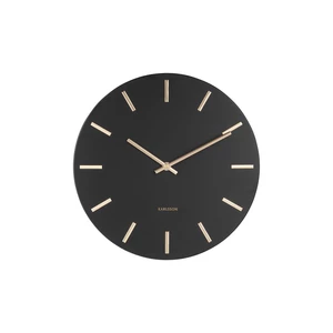 KARLSSON Nástěnné hodiny Charm Steel – černá, zlatá