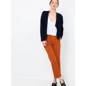 Orange Shortened Striped Pants CAMAIEU - Women