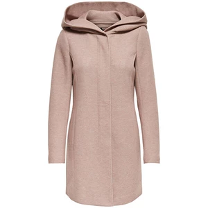 Kabát Only dámsky, ružová farba, prechodný