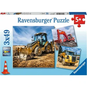 Ravensburger Puzzle Bagr V Práci 3 x 49 dílů