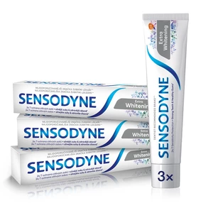 Sensodyne Extra Whitening bělicí zubní pasta s fluoridem pro citlivé zuby 3x75 ml