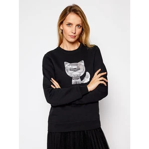 Mikina Karl Lagerfeld 3D Ikonik Choupette Sweatshirt - Černá - Xs