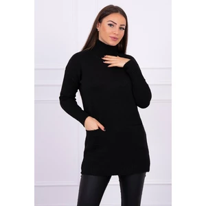 Sweater with stand-up collar black