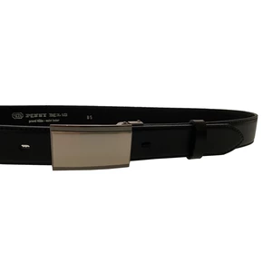 Penny Belts Pánský kožený společenský opasek 35-020-4PS-60 black 90 cm