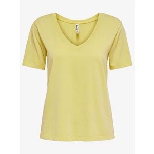 Bavlnené tričko JDY žltá farba