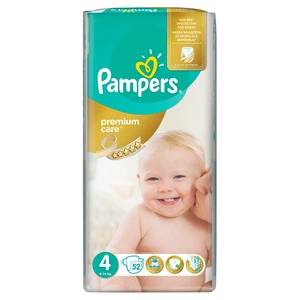 PAMPERS Premium Care jednorázové pleny, vel. 4, 52 ks, 9-14 kg