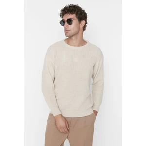 Trendyol Sweater - Beige - Oversize