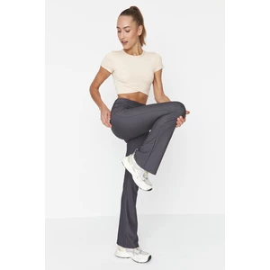 Trendyol Dark Anthracite Gathering and Ribbed Sports Yoga Pants