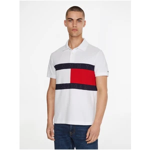 Červeno-bílé pánské polo tričko Tommy Hilfiger - Pánské