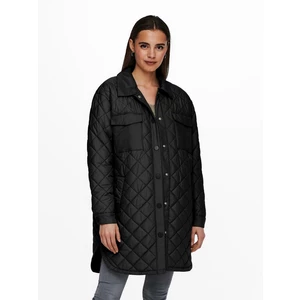 Black Quilted Long Jacket ONLY New Tanzia - Women