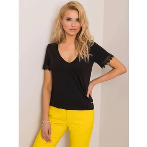 Black, loose-fitting t-shirt