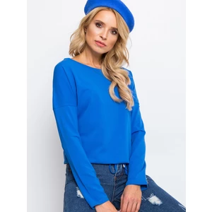Basic blue blouse with long sleeves