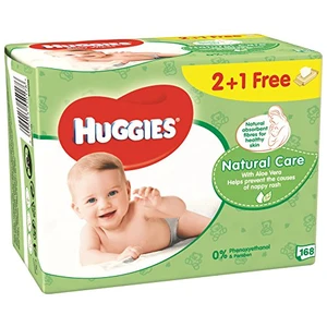 HUGGIES Vlhčené ubrousky Natural Triplo 56x3 ks