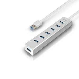 AXAGON HUE-SA7SP 7x USB 3.0 hub gyorstöltés támogatással, Silver