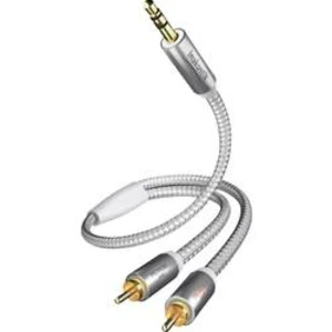 Kabel jack 3,5 mm ? 2x cinch, 1,5 m, stříbrný, inakustik