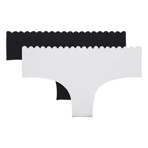 DIM BODY TOUCH COTTON HIPSTER 2x - Women's cotton panties 2 piece - black - white