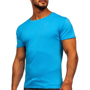Blankytne modré pánske tričko bez potlače Bolf 2005