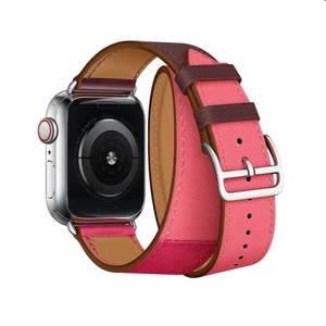 Kožený řemínek COTEetCI Calf Leather Band pro Apple Watch 42/44mm, fialová-růžová-světle růžová
